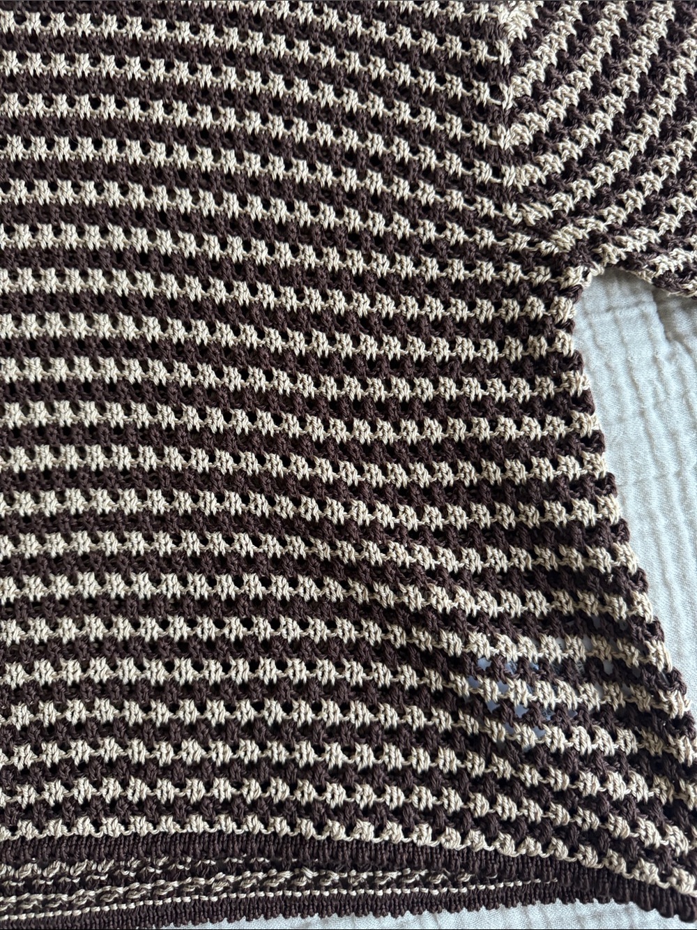 Polo by Ralph Lauren Brown & Cream Striped Knit Polo - Picture 5 of 10